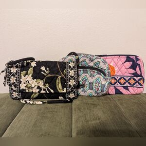 Vera Bradley LOT of 3 Floral cosmetic bags travel pouch bundle